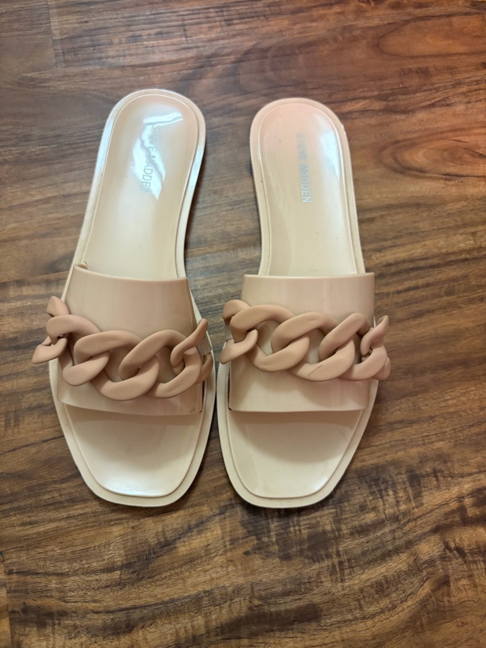 Steve Madden Nude Chain Slide Sandals - Women